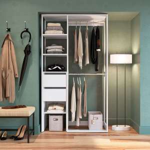 Guarda Roupa Modulado Closet Com 2 Gavetas D002-Placa E Ponto Móveis