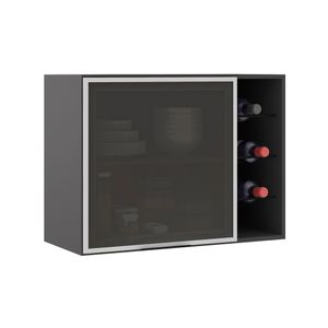 Armário Layla Com Vidro 1 Porta E Nicho Garrafeiro 80cm -