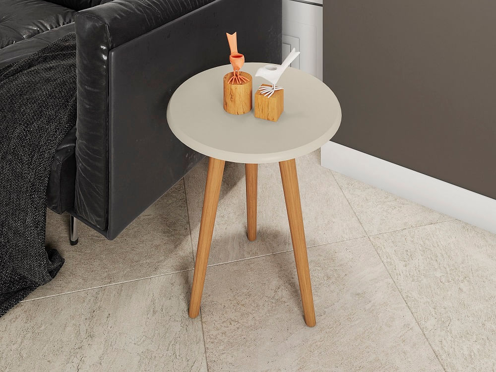 MESA LATERAL BRILHANTE..........OFF WHIT Lojas Marabraz