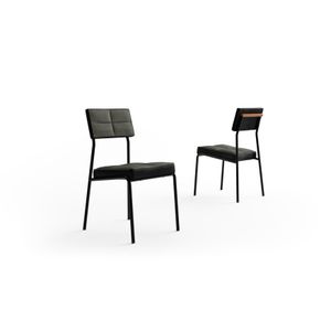 Conjunto Com 2 Cadeiras Eva Com Revestimento Em Tecido -