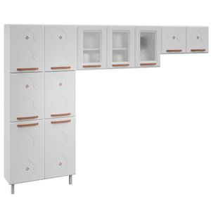 Cozinha Compacta Agile 11 Portas Com Vidro 2,80m -