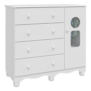 Cômoda Perola 1 Porta E 4 Gavetas -