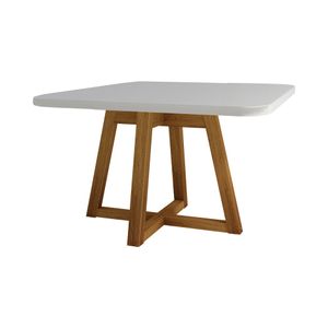 Mesa Retangular Lancy Com Vidro Off White 1,30x90cm -
