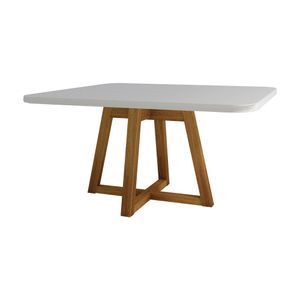Mesa Retangular Lancy Com Vidro Off White 1,80x90cm -