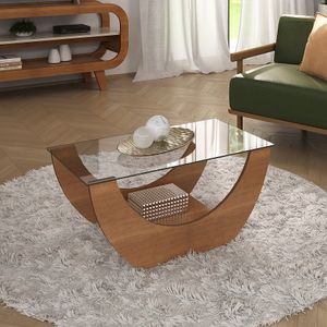 Mesa De Centro Luffy Com Vidro -