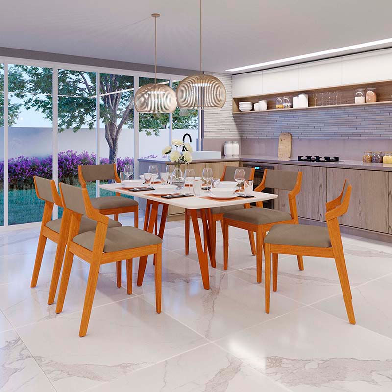 MESA RET.SPARTA 1,60X90 CINAMOMO/OFF WHI Lojas Marabraz