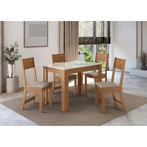 Conjunto Mesa Retangular Atlanta Com 4 Cadeira 1,08m -