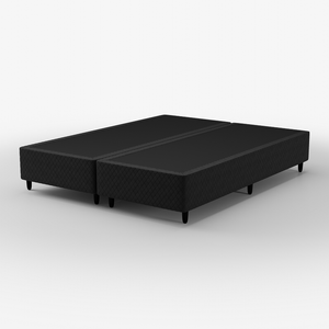 Box King Nicósia Poliéster Preto Ripado (1,93x2,03x37cm) -