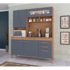 Cozinha Compacta Mara Com Balcão 5 Portas 3 Gavetas -