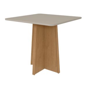 Mesa Quadrada Amely Com Vidro Off White 90cm  -