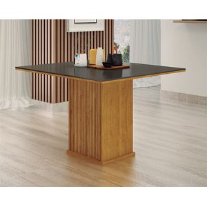 Mesa Quadrada Poly Com Vidro Chumbo 90cm -