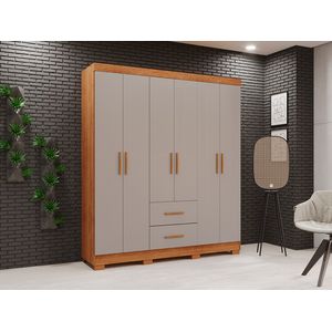 Guarda Roupa Casal Estrela Premium 6 Portas E 2 Gavetas -