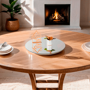 Prato Giratório Para Mesa Com Espelho 40cm -