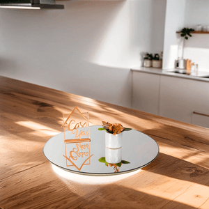 Prato Giratório Para Mesa Com Espelho 50cm -