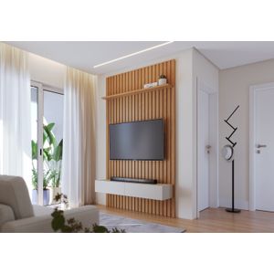 Painel Ripado Niagara 2 Gavetas E 1 Prateleira 2,40x1,41m -