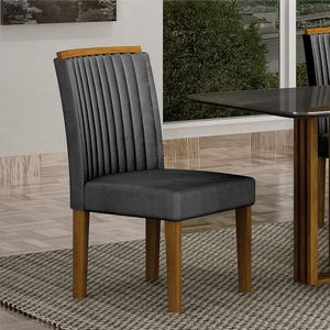 Conjunto Com 2 Cadeiras Jade Veludo Palha -