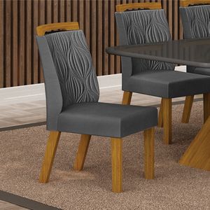 Conjunto Com 2 Cadeiras Altos Veludo 61 Chumbo -