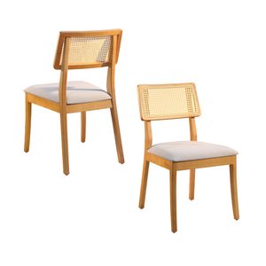 Conjunto Com 2 Cadeiras Firenze Ratam Linho 2015 Bege -