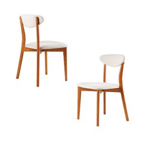Conjunto Com 2 Cadeiras Floripa Estofada Linho 2030 Bege -