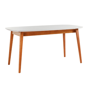 Mesa Retangular Floripa Com Vidro Off White 1,60m -