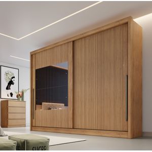 Guarda Roupa Casal Monaco Com Espelho 2 Portas E 4 Gavetas -