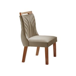 Conjunto Com 2 Cadeiras Veneza Veludo 142 Capuccino -