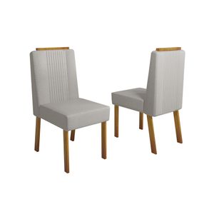 Conjunto Com 2 Cadeiras Boucle 9005 Bege -