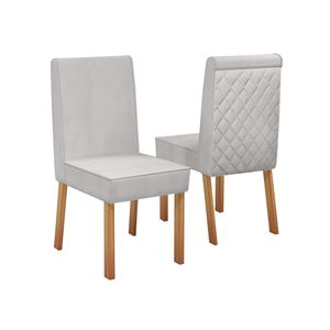 Conjunto Com 2 Cadeiras Rimini Boucle 9005 Bege -