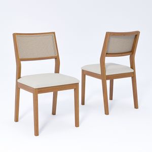Conjunto Com 2 Cadeiras Oiti Linho Cru -