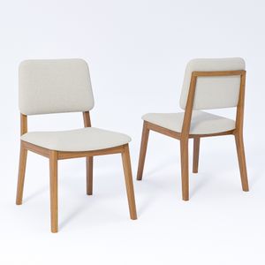 Conjunto Com 2 Cadeiras Amarilis Linho Cru -