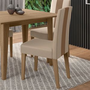 Conjunto Com 2 Cadeiras Linea Korino Caramelo E Sued Fendi -