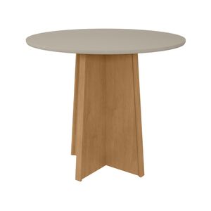 Mesa Redonda Celebrare Com Vidro Off White 1,00m -
