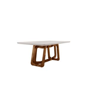 Mesa Retangular Florença Com Vidro Off White 1,80x90cm -