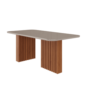 Mesa Retangular Louise Com Vidro Off White 1,80m -
