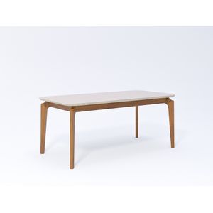 Mesa Retangular Ficus Com Vidro Off White 1,80m -