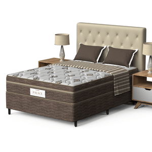Colchão + Box Casal Palace Black Com Molas Prolastic (1,38x1,88x60cm) -
