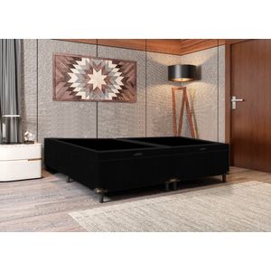 Box Baú King Qatar Bipartido Linho (1,93x2,03x42cm) -