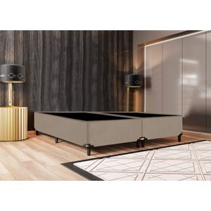 Box Queen Bipartido Perseu Com Tecido Sued (1,58x1,98x32cm) -