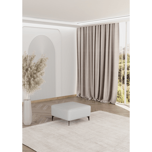 Puff Modular Dream Box Em Chenille Bege E Corino Durango 1,00m -