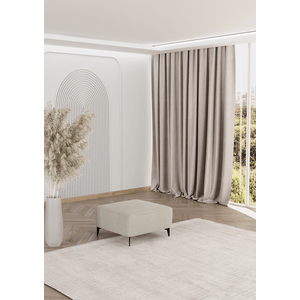 Puff Modular Dream Box Em Chenille Cinza E Corino Durango 80cm -