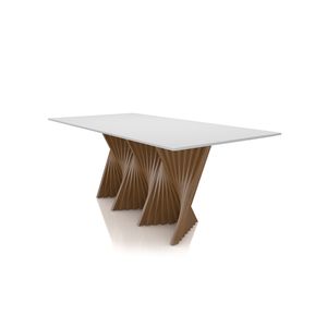 Mesa Retangular Istambul Com Vidro Off White (1,80x1,00m) -