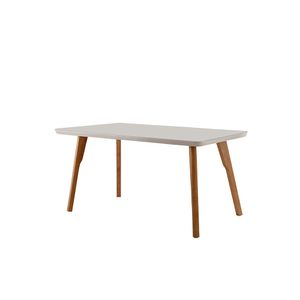 Mesa Retangular Turquia Com Vidro Off White 1,20x80cm -