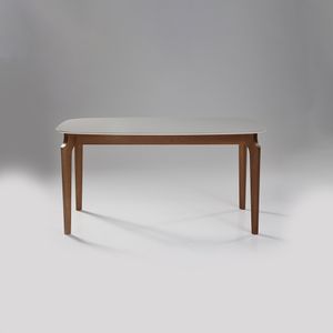 Mesa Retangular Denver Com Vidro Off White 1,80m -