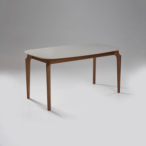Mesa Retangular Denver Com Vidro Off White 1,20m -