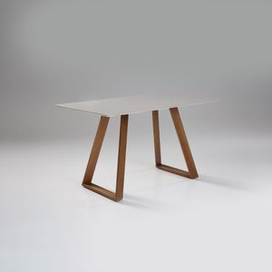 Mesa Retangular Viena Com Vidro Off White 1,20m -