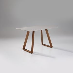 Mesa Retangular Viena Com Vidro Off White 1,60m -