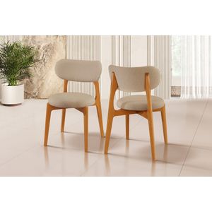 Conjunto Com 2 Cadeiras Waverly Estofado Linho 244 Bege -
