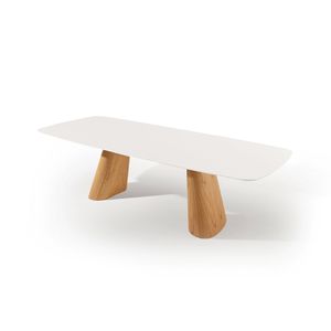 Mesa Retangular Palladium Tampo Com Vidro Off White 2,70m -