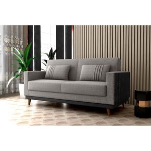 Sofá Cama Esther Linho 483 Cinza E Korino 481 -