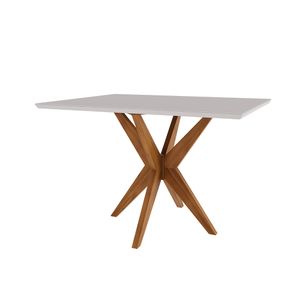 Mesa Retangular Donna Com Vidro Off White 1,20m -